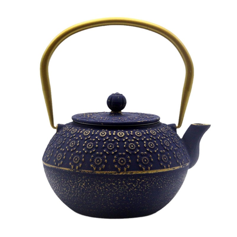YJX 33.8oz Small Cast Iron Tea Kettle for Stovetop, Japanese Tetsubin Tea Pot Coated with Enameled Interior, Durable Cast Iron Teapot with Stainless Steel Infuser for Loose Tea and Tea Bags(1000ml) - Image 1